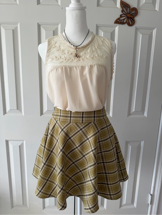 Dresses & Skirts - Mustard Plaid Skater Skirt